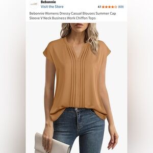 Bebonnie brown blouse with pleats  #blouse #pleated #feminine
